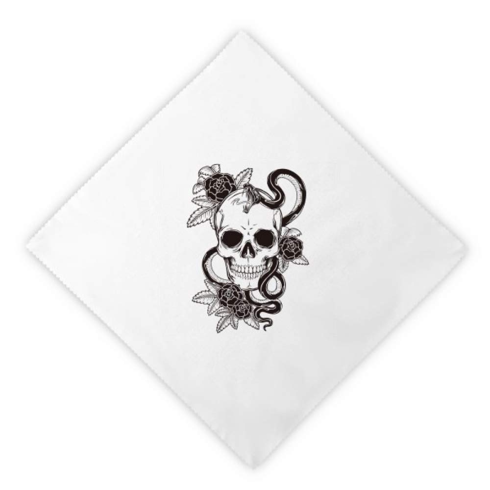 Servilletas de tela reutilizables lavables de cráneo de serpiente para cena, pack de 2