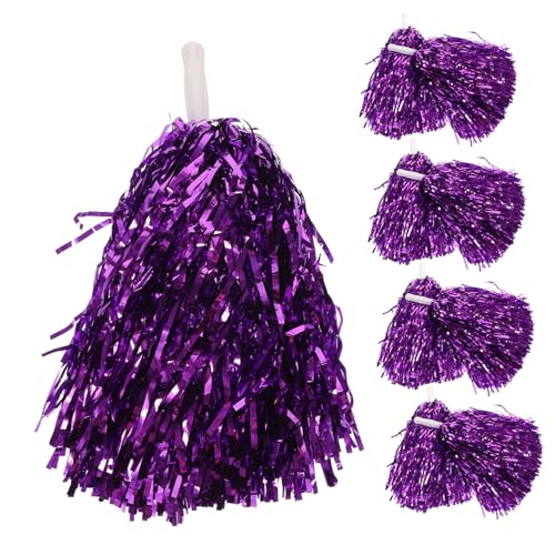 PRETYZOOM 16Pcs Cheerleader Pom Poms with Handles Cheerleading Pompoms for Dance Sports and Team Spirit Eye Catching for Cheer Squads and Party Events