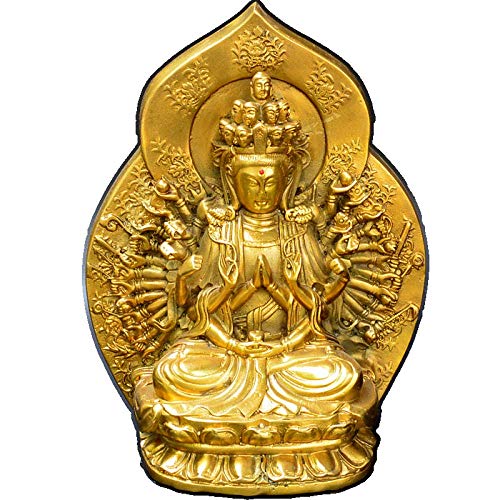 Statue Bouddha Guanyin en cuivre figurines de décoration maison H3TF5J