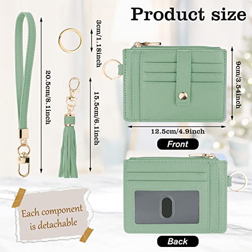 Image of KNGITRYI Small Wristlet Wallets for Women RFID Credit Card Holder Wallet Keychain Wristlet Wallet Credit Card Wallets for Women (Green)