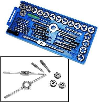 Metric Tap and Die | 40pc Set Tapping Threading Chasing Storage Case