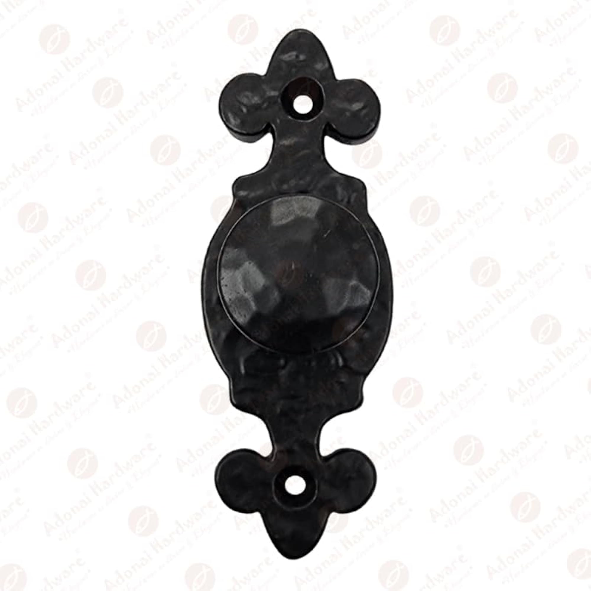 Adin Antique Cast Iron Cabinet Knob with 4 Inch Backplate, 5 Pack