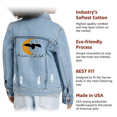 Moon Child Toddler Denim Jacket - Cute Moon Print - Moon Design Clothing4