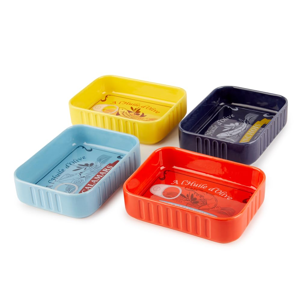 Balvi Plateau apéritif Conserverie Inspirés de boîtes de Conserve Vintage sur Le thème Fruits de mer