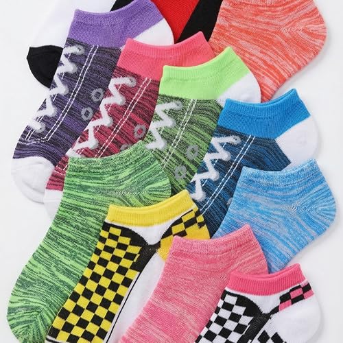 Image of Tipi Toe Women's 20 Pack Colorful Low Cut Socks - Lightweight, Breathable Design for All-Day Comfort Sizes 9-11 /10-13