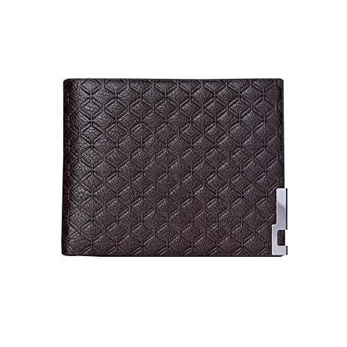 Preisvergleich Produktbild KAIKUN Herrenbrieftaschen Kartenpaket Portemonnaie Schließe Gitter Ultradünne Fischschwanz-Handytasche Mode Drucken Vintage Geldbörsen Lange, Schlanke Aus Pu-Leder Dark Coffee