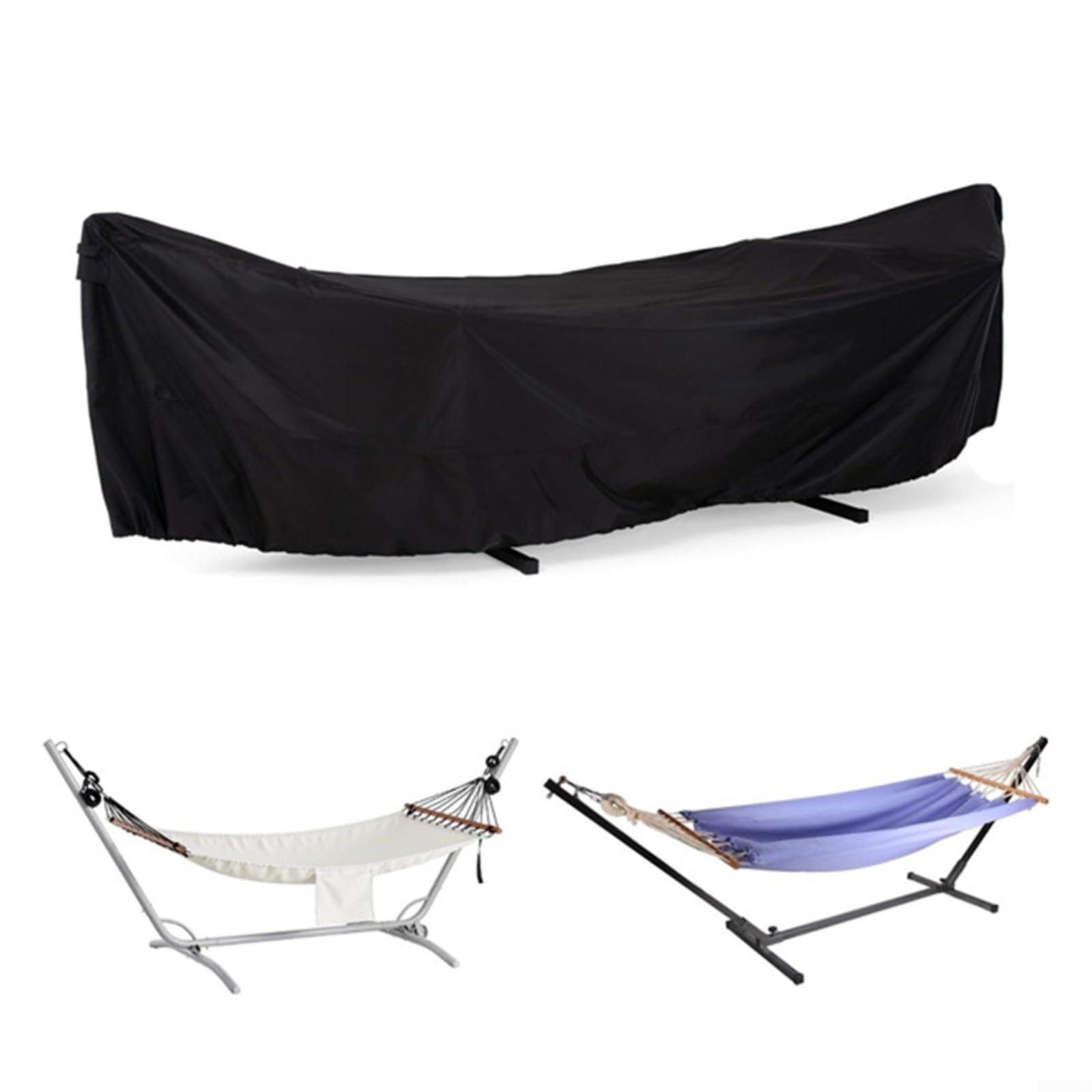 210D Hummock Abdeckung für den Außenbereich, schützt vor Regen, Schnee, Staub, mit winddichten Riemen und Belüftung für Luftzirkulation (370 x 140 x 93 cm)