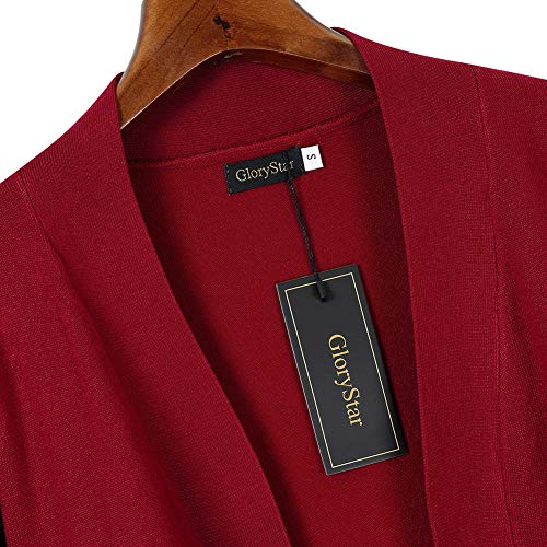 image for GloryStar Women's 3/4 Sleeve Open Front Cropped Cardigan Sweater Light
