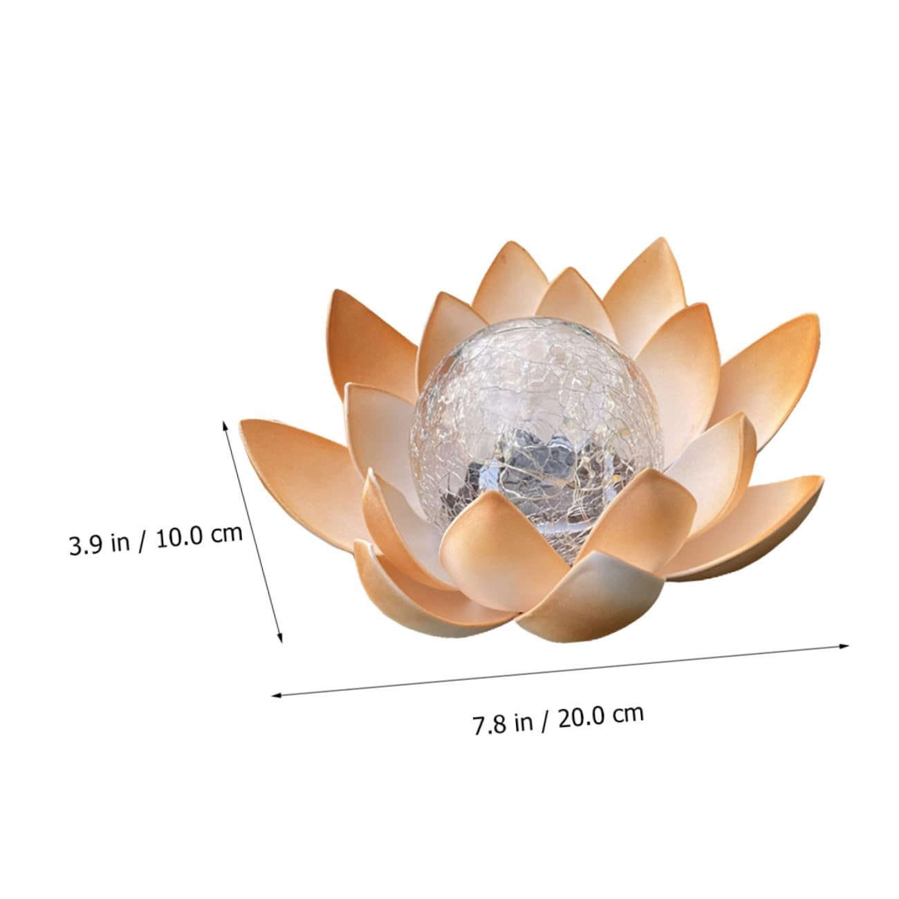 Tofficu Lámpara Solar de Loto para Jardín Luz LED Decorativa, Material Eva Abs Vidrio, Batería de 600 Mah, Adecuado para Caminos y Exteriores