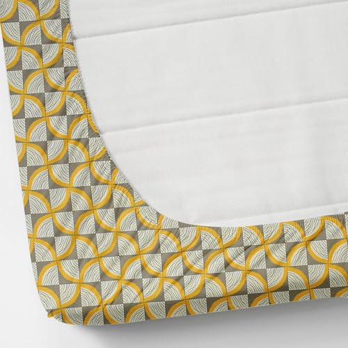 Image of VOMZER 300 TC Elastic Fitted Bedsheets Size 60 x 78 with 2 Pillow Covers | Double Bed with All Around Elastic (White Zig Zag)- Size 60 x 78 x 10 Inches (