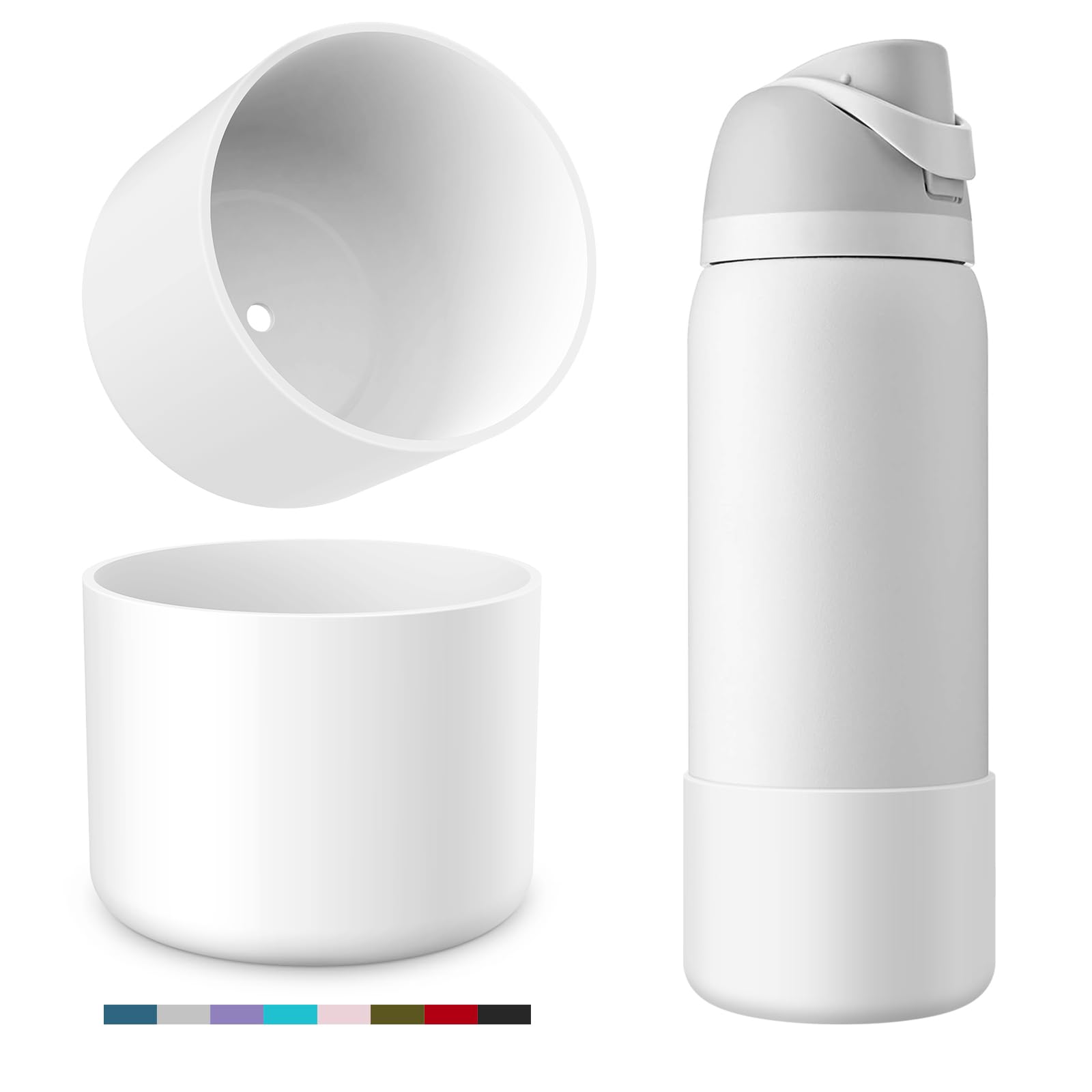 YOUCOX Silicone Boot for Owala Water Bottle, 2PCS Anti-Slip Protective Sleeve for FreeSip/Twist/Flip Water Bottles, BPA Free, Dishwasher Safe, Bottom