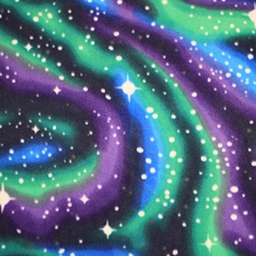 Spacey Northern Lights Anti-Pill No-Sew Throw Fleece Fabric Kit (72x60)