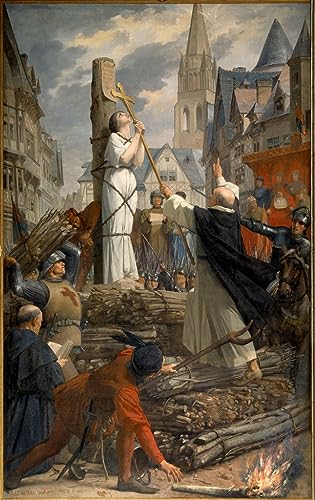 Peinture murale Jeanne d'Arc pour décoration salon, toile historique élégante de 60x90 cm