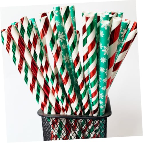 Pitillos de papel navideños Luxshiny 150 piezas miniatura 7