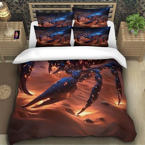 Housse de couette scorpion 135x200 microfibre pour lit single - 5