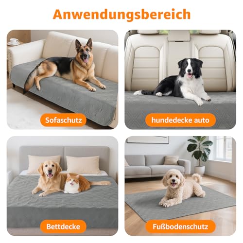PICK FOR LIFE 137x208cm wasserdichte Hundedecken, extra groß und Waschbar Haustier Decke für Hunde, rutschfest Welpen Unterlagen bieten umfassende Abdeckung und Schutz für Ihre Sofa, Bett, Autositz