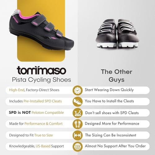 image for Tommaso Pista 100 SPD Spin Shoes for Women Indoor Cycling, Ready-to-Ri