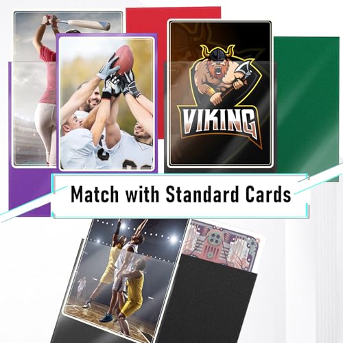 kitoyz 500pcs trading card sleeves matte top loading sleeves for standard cards 25inch x 35inch card protector sleeves for baseball cardsports cardsgame card 5 colors