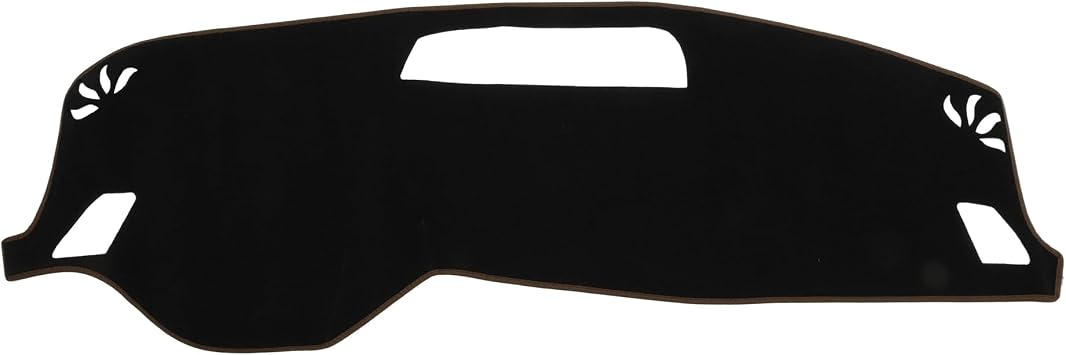 Dash Cover for Mitsubishi Outlander 2022-2025 No Hud Dashboard Cover Car Interior Anti-Slip/Anti Dust Polyester Black with Brown Edge 1 Pcs