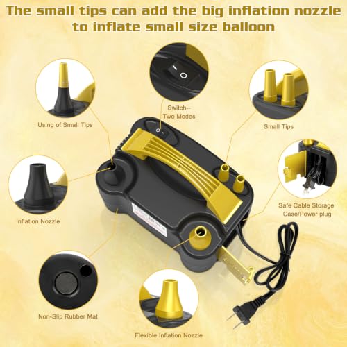 Image of IDAODAN Electric Balloon Pump, Portable Electric Balloon Blower Machine Inflator Air Pump for Party Decorations