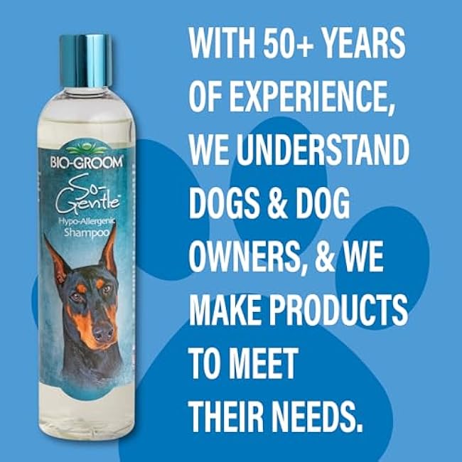 Bio-Groom So-Gentle Hypoallergenic Dog Shampoo - Tearless, Cat & Dog Bathing Supplies, Puppy Shampoo for Gentle Skin, Cruelty-Free, Made in USA, Tear-Free Dog Products - 12 fl oz 1-Pack-QvNGai7Q