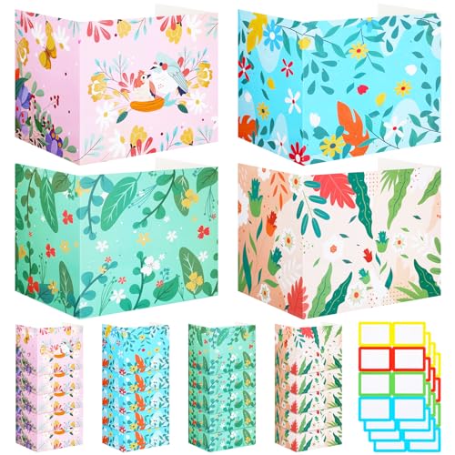 Crtiin 24 Pcs Privacy Folders for Students Desk Dividers Standard School Privacy Cardboard Board Testing Dividers Shield for Classroom Teacher Supplies Keep Eyes from roving(Fresh)