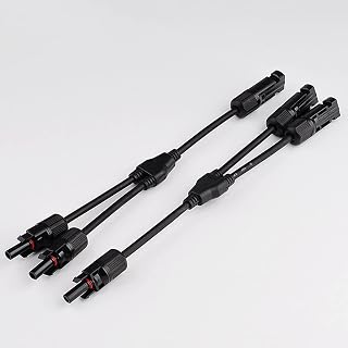 BAYM Solar Panel Y Branch 2 to 1 MMF + FFM Cable Connector Parallel Solar Wire Connector Y-Type Y3 Coupler Combiner(1 Pair)