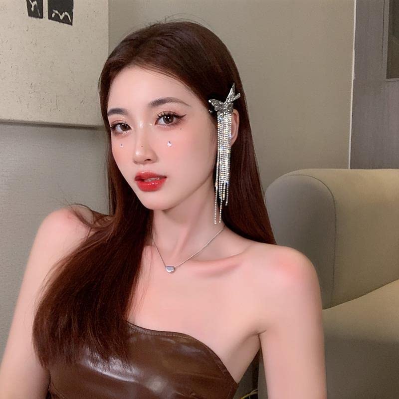 Miniatura 4 de 1 horquilla de mariposa brillante pinzas de pelo trenzadas de piedra de cristal brillante para mujeres o niñas pinzas para el cabello con diamantes