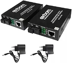 Par Conversor Mídia Fibra Óptica A+b Gigabit 1000 Mbps Rj45