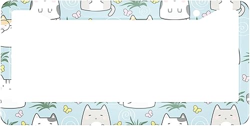 Miniatura 8 de HOSNYE - Marco de placa para automóvil con bandera de carrera, tablero ajedrezado vintage, cubierta de metal para placas frontales, marco de placa