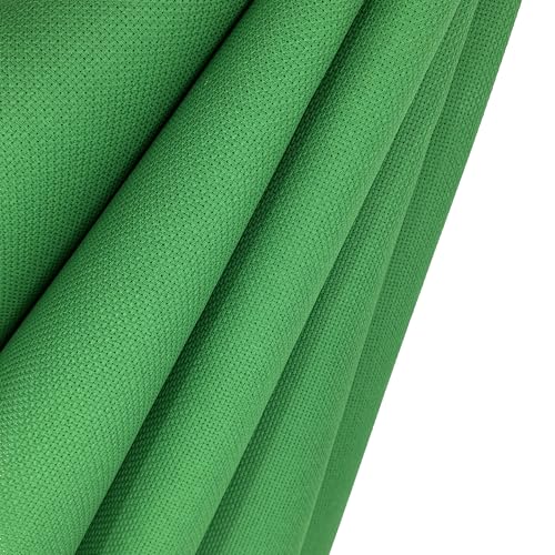 Image of Zhenqing 14CT Aida Cloth - 30x35 Inch Cross Stitch Fabric for Embroidery, Pre-Cut Needlework Material, Acid-Free, Durable Weave(Green)