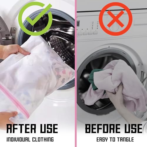 4Pcs Mesh Laundry Bags for Washing Machine, 50 x 60cm Mesh Laundry Bags With Hidden Zipper, Reuse Washing Bag, Reusable Net Laundry Bag for Underwear, Socks, Shirt, Baby Clothes Bra - Image 4
