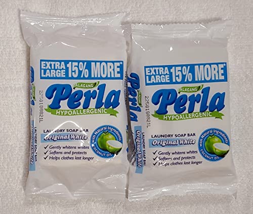 PERLA Original White Laundry Bar Soap, 110 grams (2)