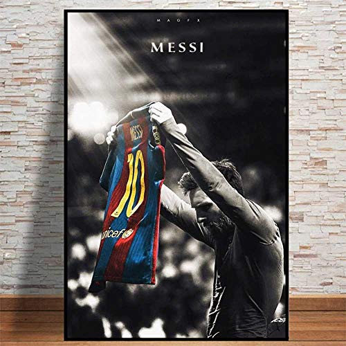 CAPTIVATE HEART Afbeelding op canvas 30 x 50 cm geen lijst voetbal sport Star Lionel Messi Retro Poster Prints Voetbal… - Afbeelding 3