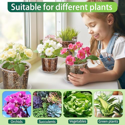 Hqaut 24 Pack 7/6/5 Inch Clear Nursery Pots With Drainage And Saucers thumb #6