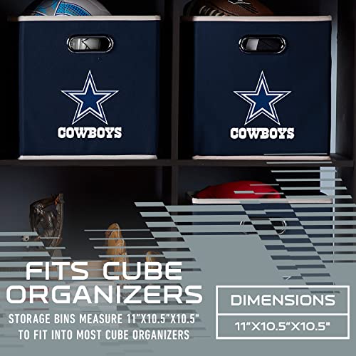 Image of Franklin Sports NFL Dallas Cowboys Fabric Storage Cubes - Made to Fit Storage Bin Organizers (11x10.5x10.5)