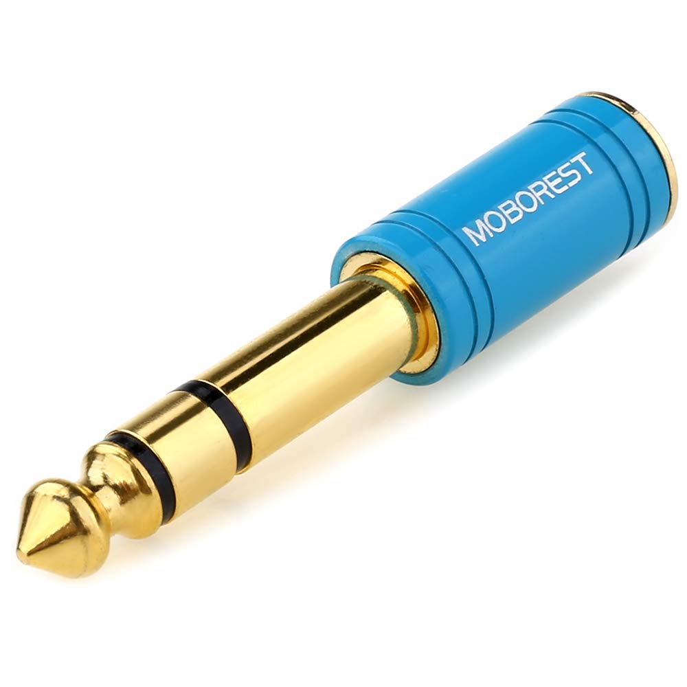 MOBOREST 1/4'' to 3.5mm Stereo Pure Copper Adapter (1BLUE)
