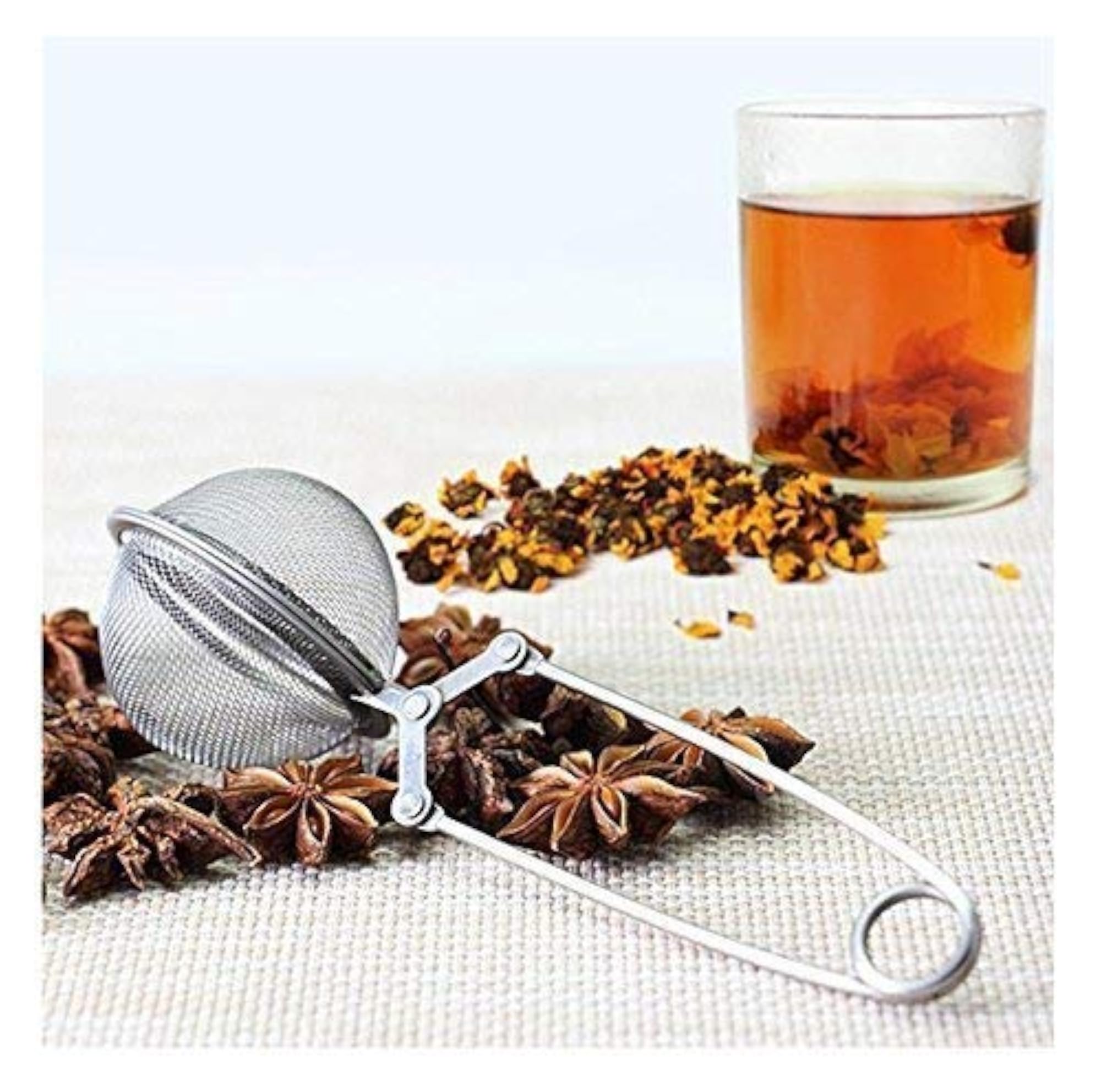 Stainless Steel Tea Leaves Herb Mesh Ball Infuser, Silver