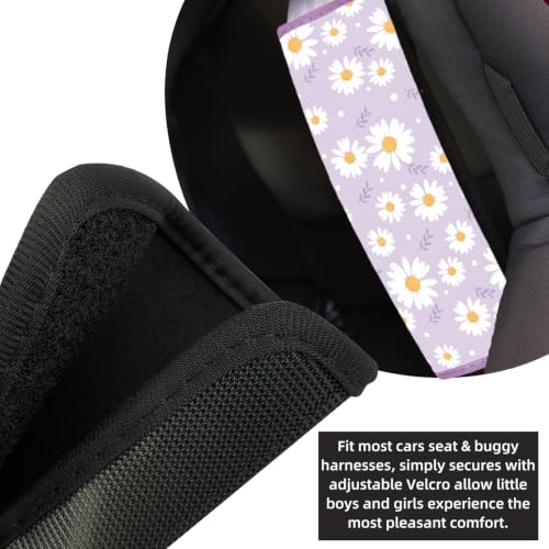 Image of Seat Belt Cover for Kids, Seat Belt Pad for Boys Girls, Car Seat Straps Shoulder Pads for Kids, Kid's Seat Belt Cushion, Shoulder Strap Pad, 1 Piece (Daisy Delight)
