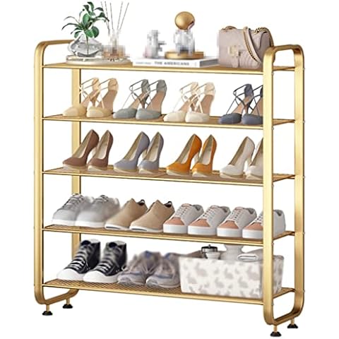 5-tier Shoe Rack Metal Space Saving Multifunctional Shoe Rack Organizer for Living Room Entryway Hallway Closet Use Cover