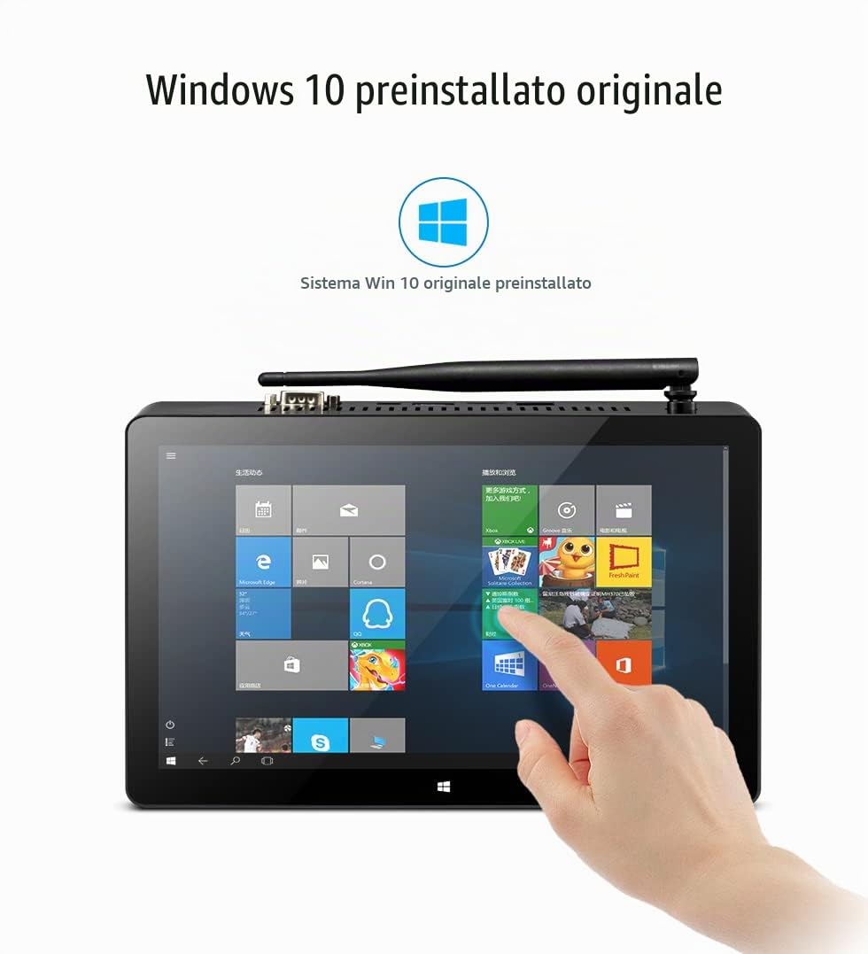 PIPO X10s - Tablet PC con Windows 10, 10.1" Full HD, Celeron J4125, RAM 6 GB DDR4, Memoria 64 GB, Wi-Fi AC Dual Band, PoE (Power over Ethernet), Bluetooth 4.0, USB 3.0, HDMI, Batteria 10.000 mAh