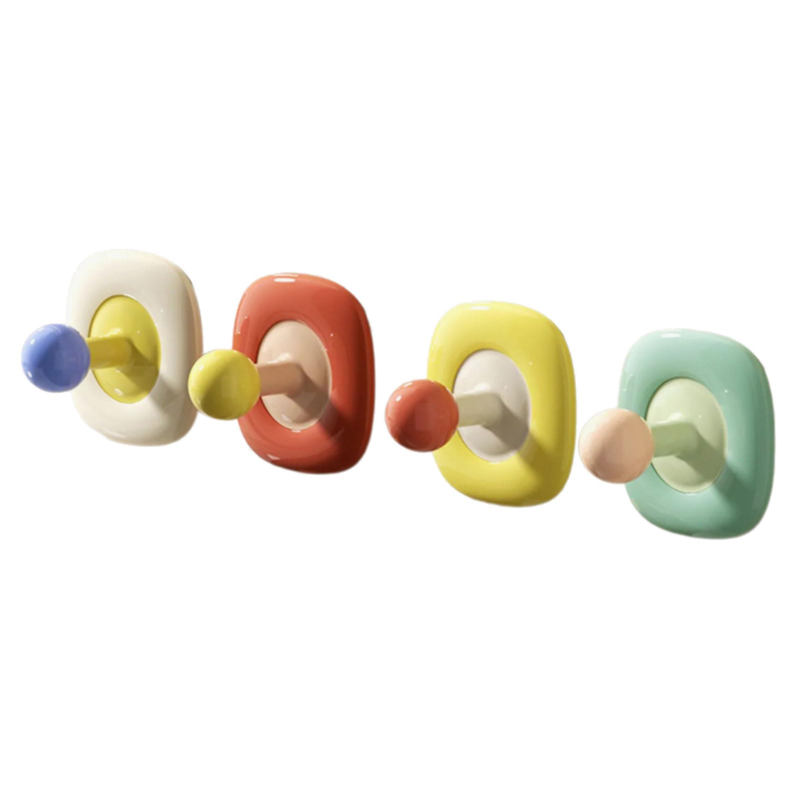 Tsophreniq Adhesive Wall Hook Multicolor Flower Design Strong Adhesive Mounts for Towel Keys Entryway Closet Organizers Practical Utility Hook