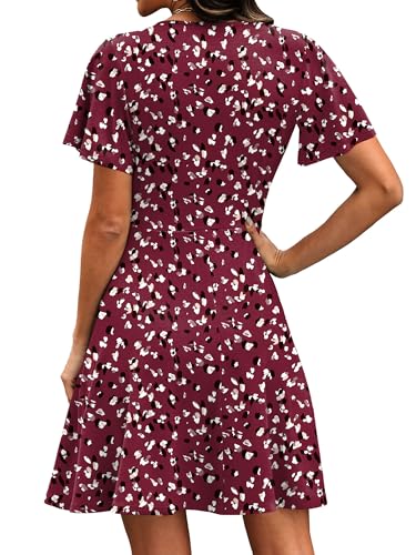 Image of RUMIA Women Casual Dresses Wrap V Neck Dress A-Line Summer Sundress Fashion
