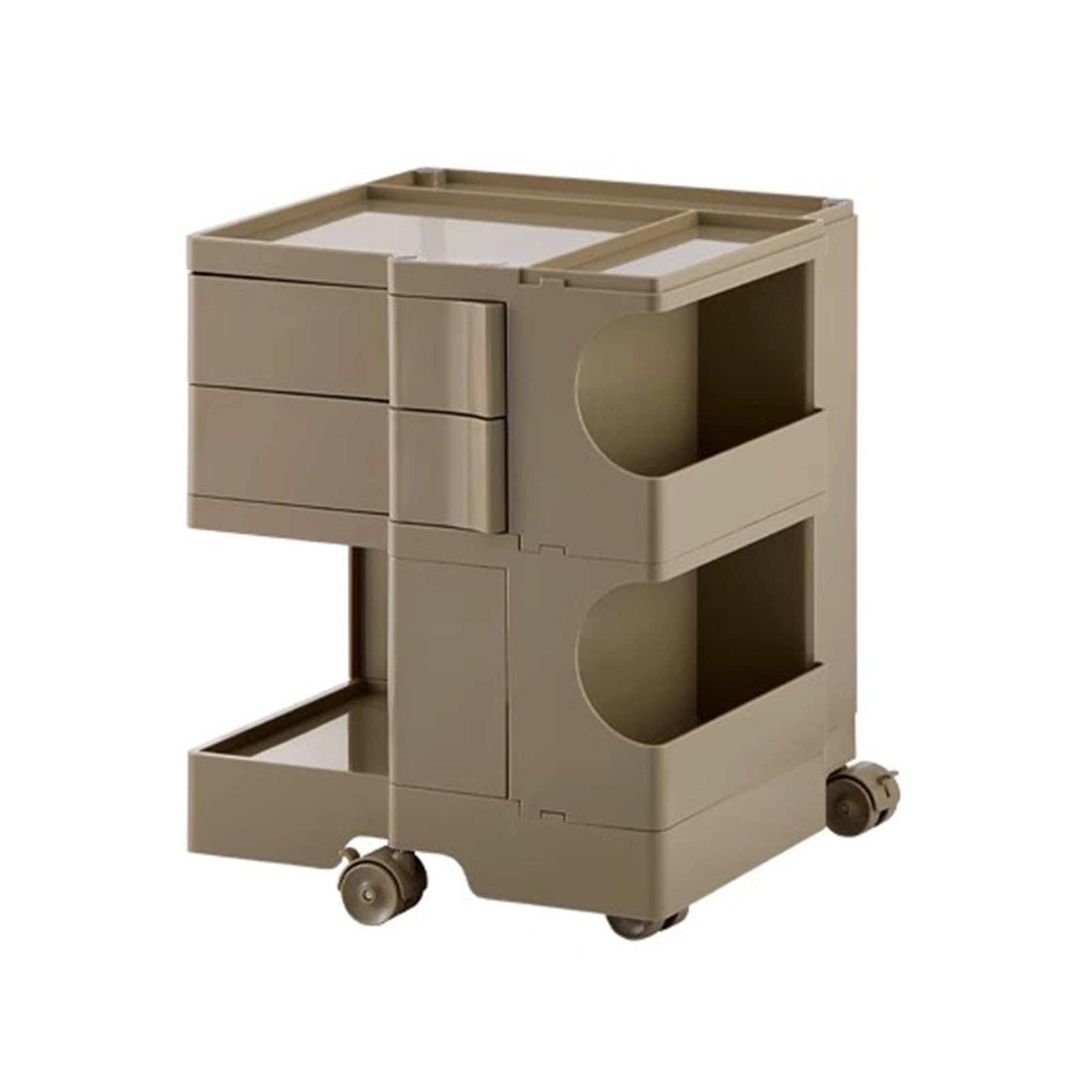 Mesita De Noche Pequeña Y Estrecha De Plástico con Ruedas Universales para Dormitorio, Sala De Estar Y Dormitorio.(Gray)