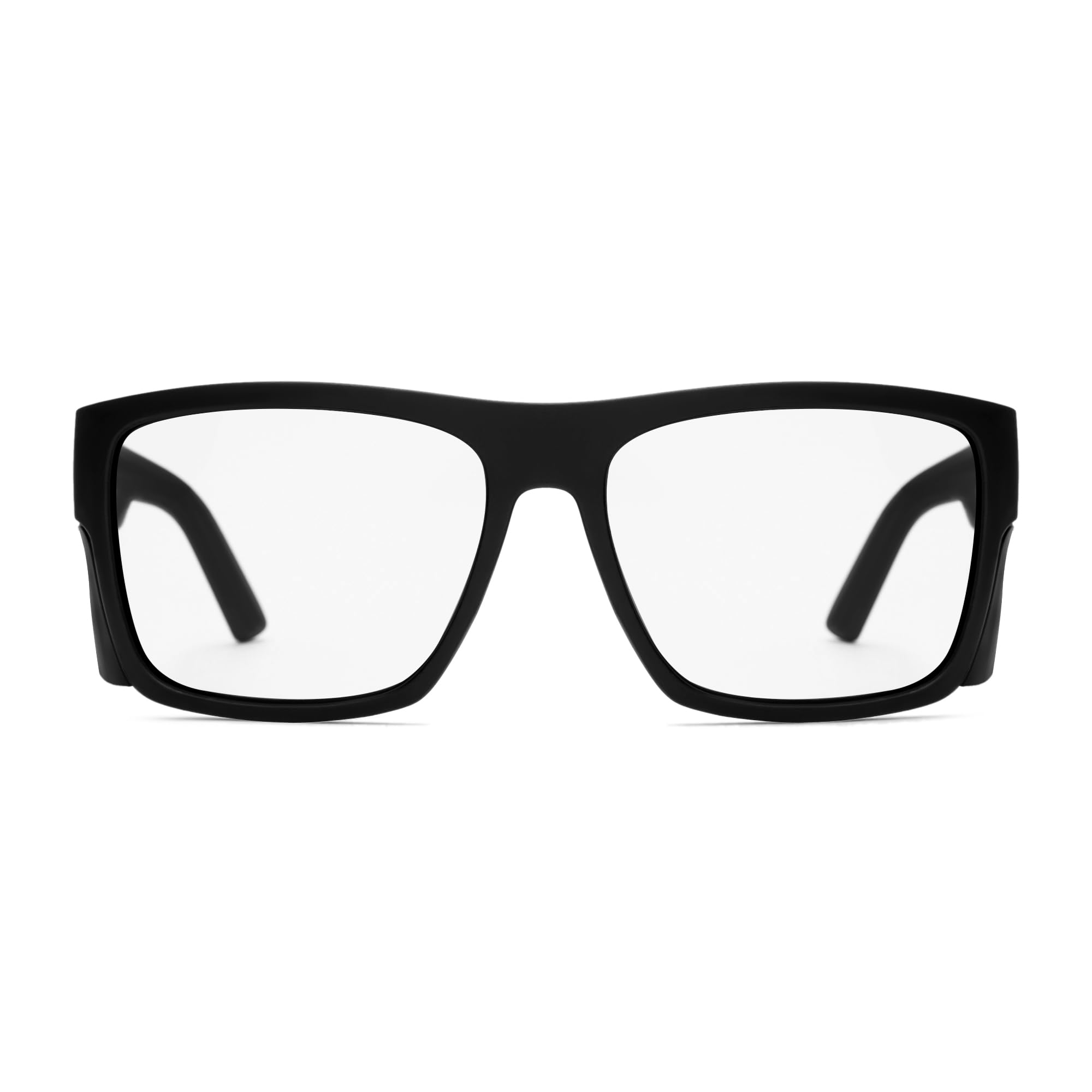 Gafas de sol de seguridad para hombre, color negro mate, lentes de sol de seguridad polarizadas, cumplen con las normas ANSI Z87+, protección UV, Fotocromático (sin polarizar)