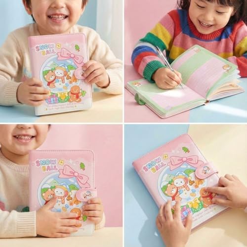 Image of FunBlast Diary for Girls - Christmas Kawaii Diary for Kids, Journal Diaries for Girls, Notepad for Students Stationary Items, Birthday Gifts (98 Sheets) (Pink)