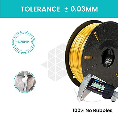 Image of Tesseract Premium PLA + 1.75mm 3D Printing Filament | Dimensional Accuracy + /- 0.03mm | Compatible with Most FDM Printers | 1 KG 3D Printer Filament - PLA Gold (Quantity 1)