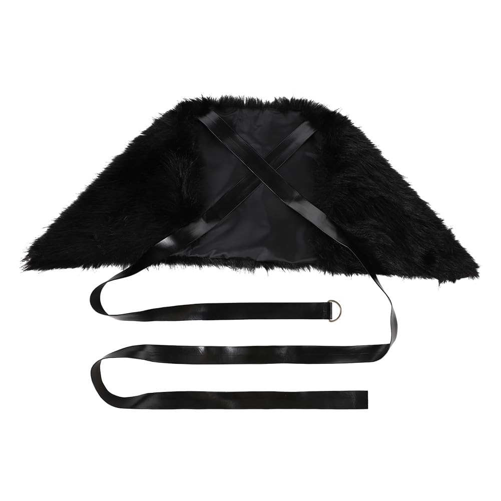 JNGUOSICN Medieval Faux Fur Shoulder Wrap Viking Fur Cloak Cape Medieval Warrior Costume Cape Outfit Renaissance Costume Accessory for Halloween Carnival Masquerade - Image 4