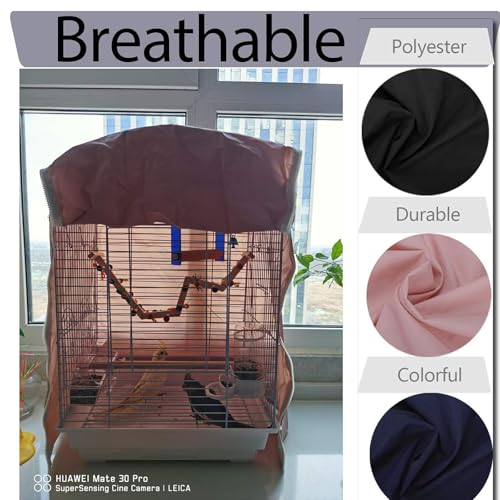 Image of QBLEEV Birdcage Cover, Parrot Cage Night Cover Shade, Universal Cage Covers | Pet blackout windproof light-proof sleep reduces distractions night tear-resistant cloth without cage-14.1x18.5x26.7 inch(LxWxH)