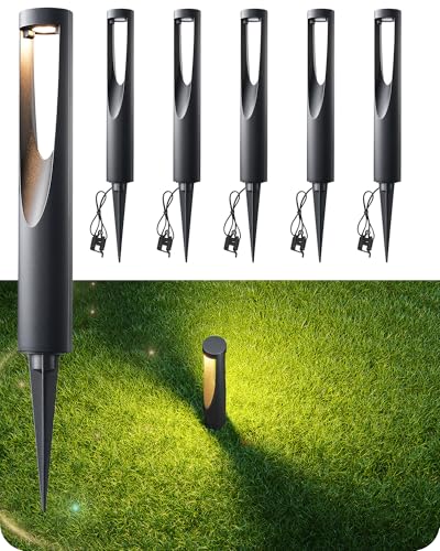 EDISHINE Low Voltage Pathway Lights Wired, 12V 2W 150LM 3000K LED Landscape Path Lights with...